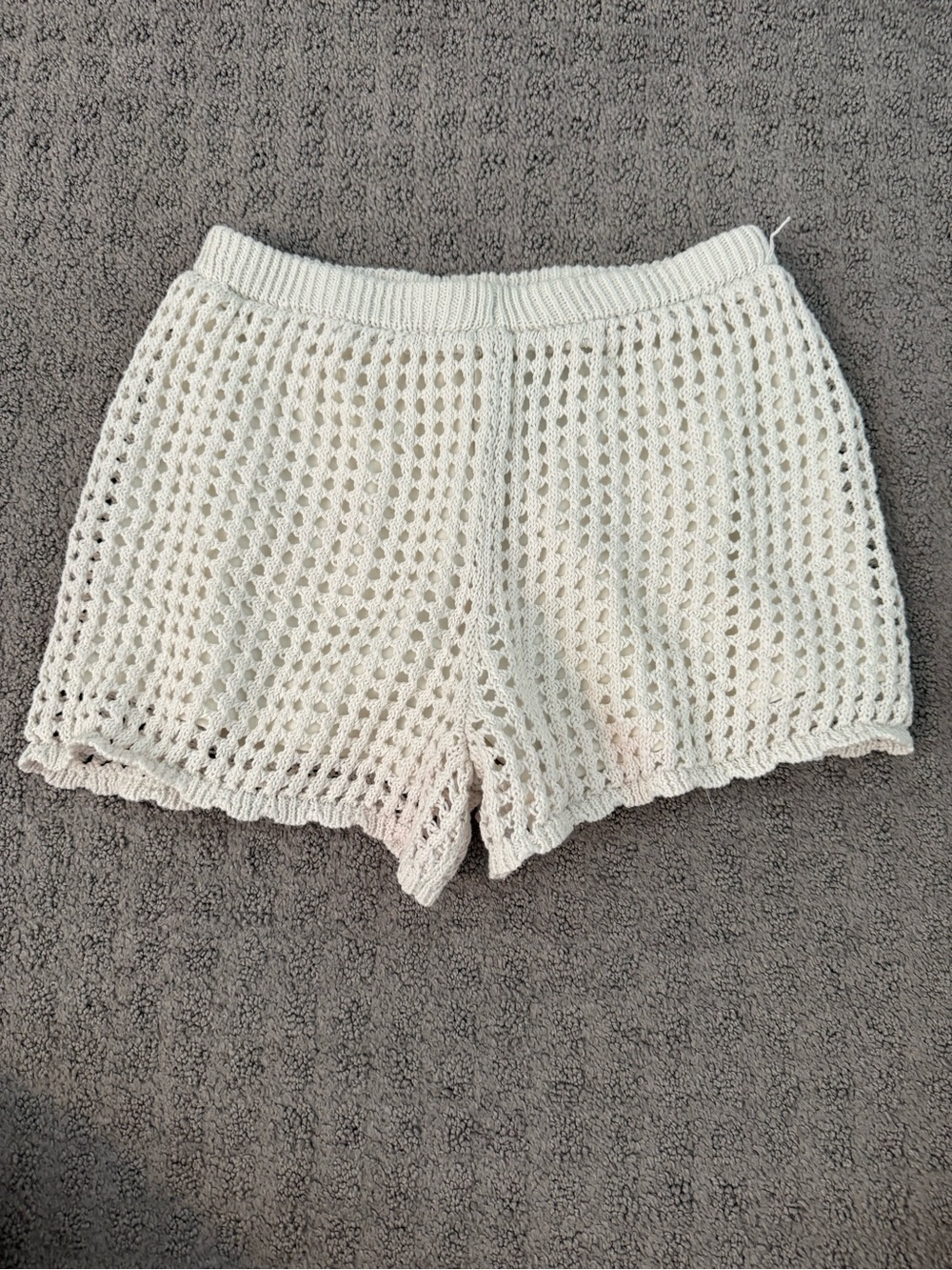 art class Cream Crochet Knit Kids Shorts